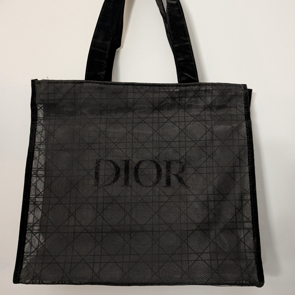 Dior Black Mesh Tote Bag